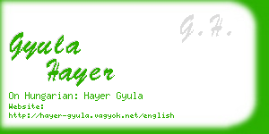 gyula hayer business card